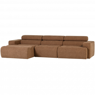 NOVI CHAISE LONGUE SOFA LINKS BOUCLE KARAMELBRAUN 377667-K