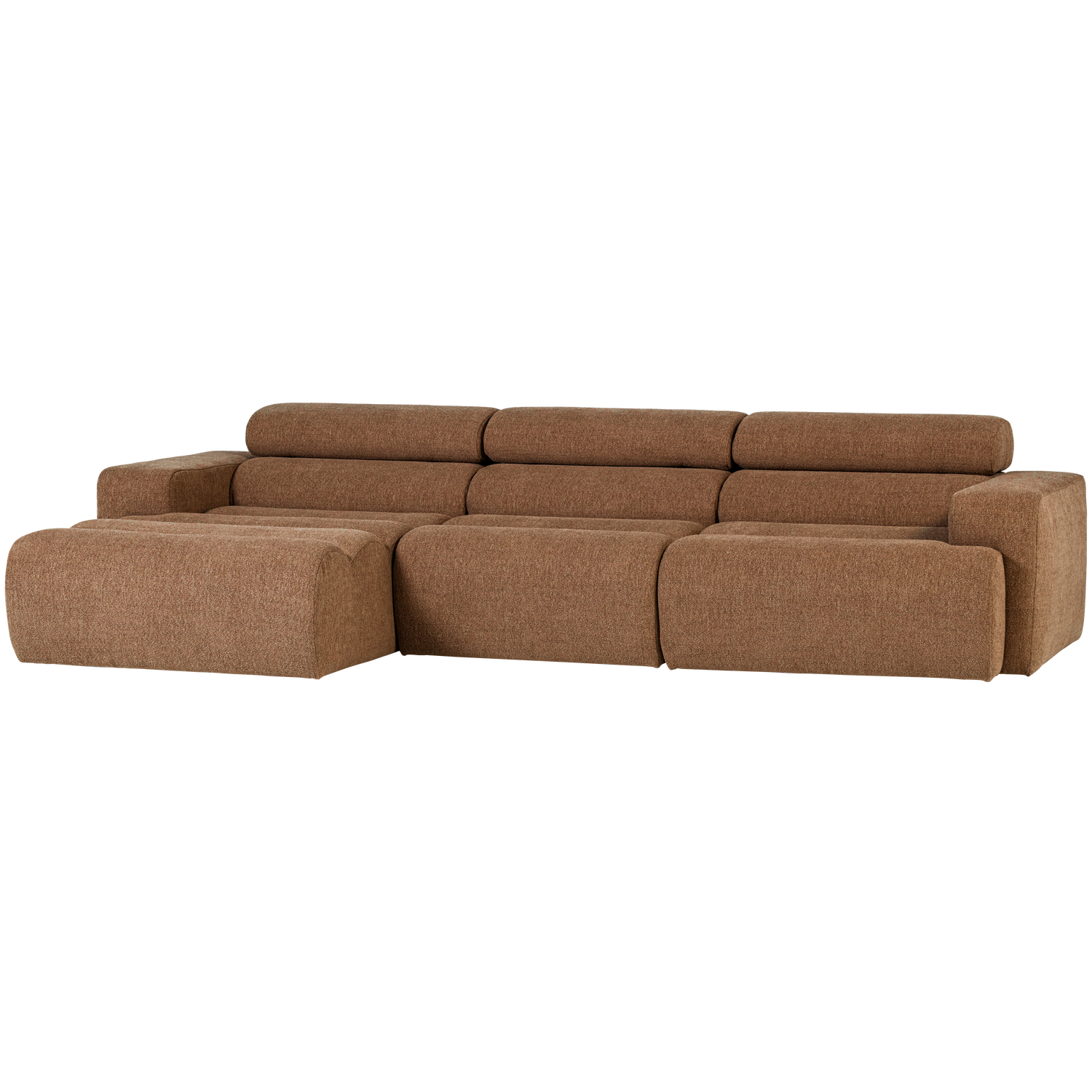 NOVI CHAISE LONGUE SOFA LINKS BOUCLE KARAMELBRAUN 377667-K