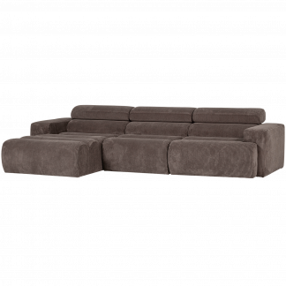 NOVI CHAISE LONGUE SOFA LINKS GERIPPTER GRAU BRAUN 377667-RG