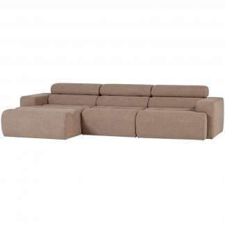 NOVI CHAISE LONGUE SOFA LINKS BOUCLE TAUPE 377667-T