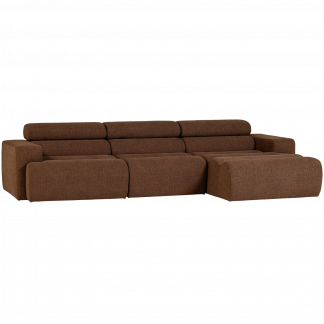 NOVI CHAISE LONGUE SOFA RECHTS BOUCLE MOKKABRAUN 377668-M