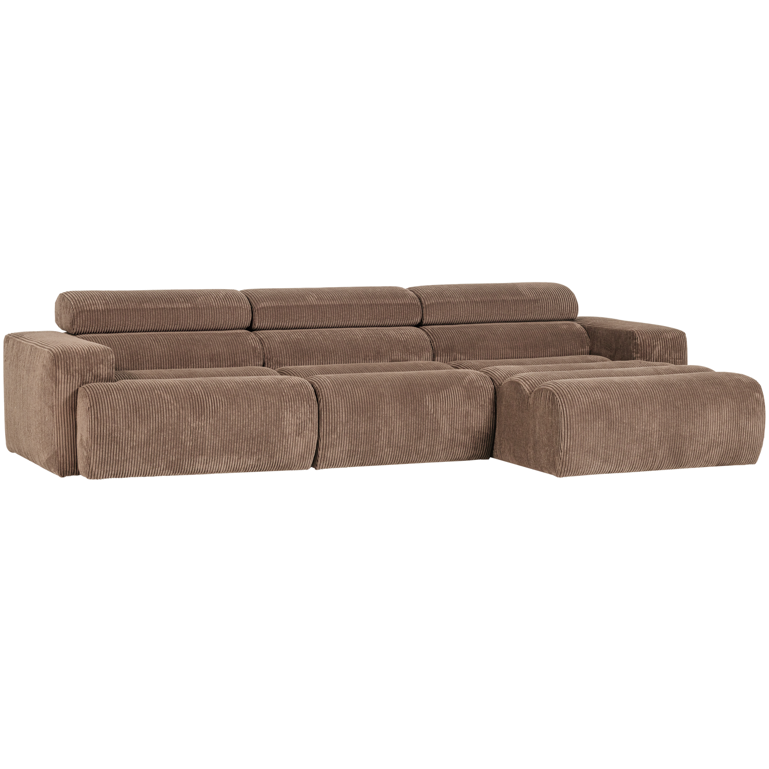 NOVI CHAISE LONGUE SOFA RECHTS GERIPPTER TAUPE 377668-RT