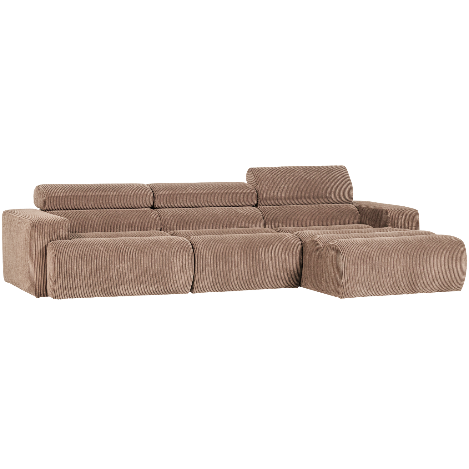 NOVI CHAISE LONGUE SOFA RECHTS GERIPPTER TAUPE 377668-RT – Bild 4