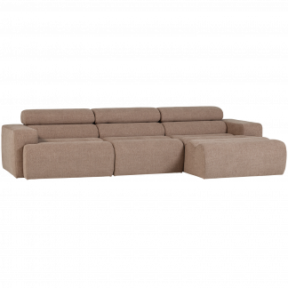 NOVI CHAISE LONGUE SOFA RECHTS BOUCLE TAUPE 377668-T