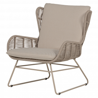 GRACE GARTEN LOUNGE CHAIR STAHL SEIL SAND 377703-Z