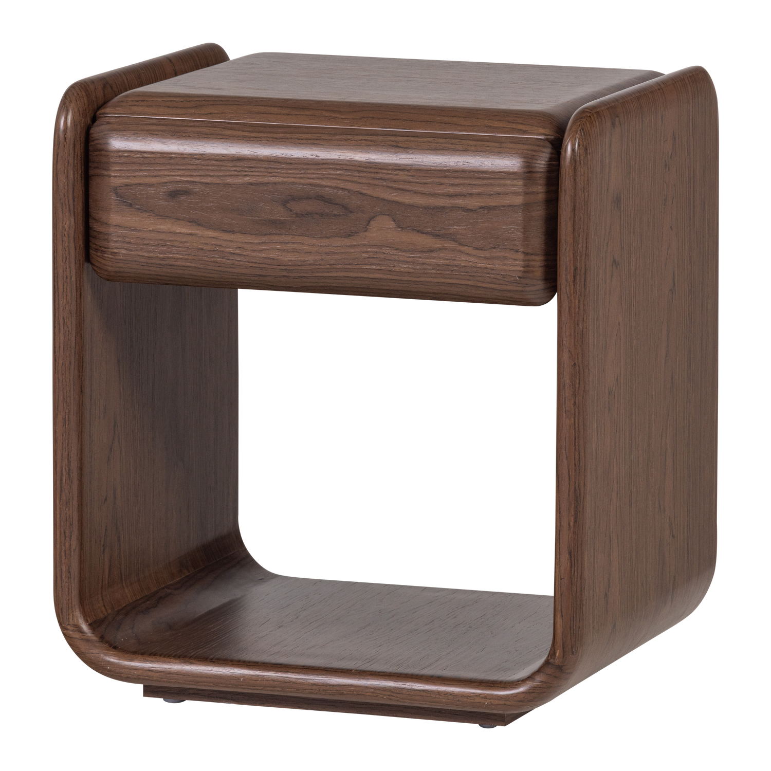 ELURA KOMMODE NACHTTISCH 1 SCHUBLAD HOLZ FURNIER BRAUN 377763-B