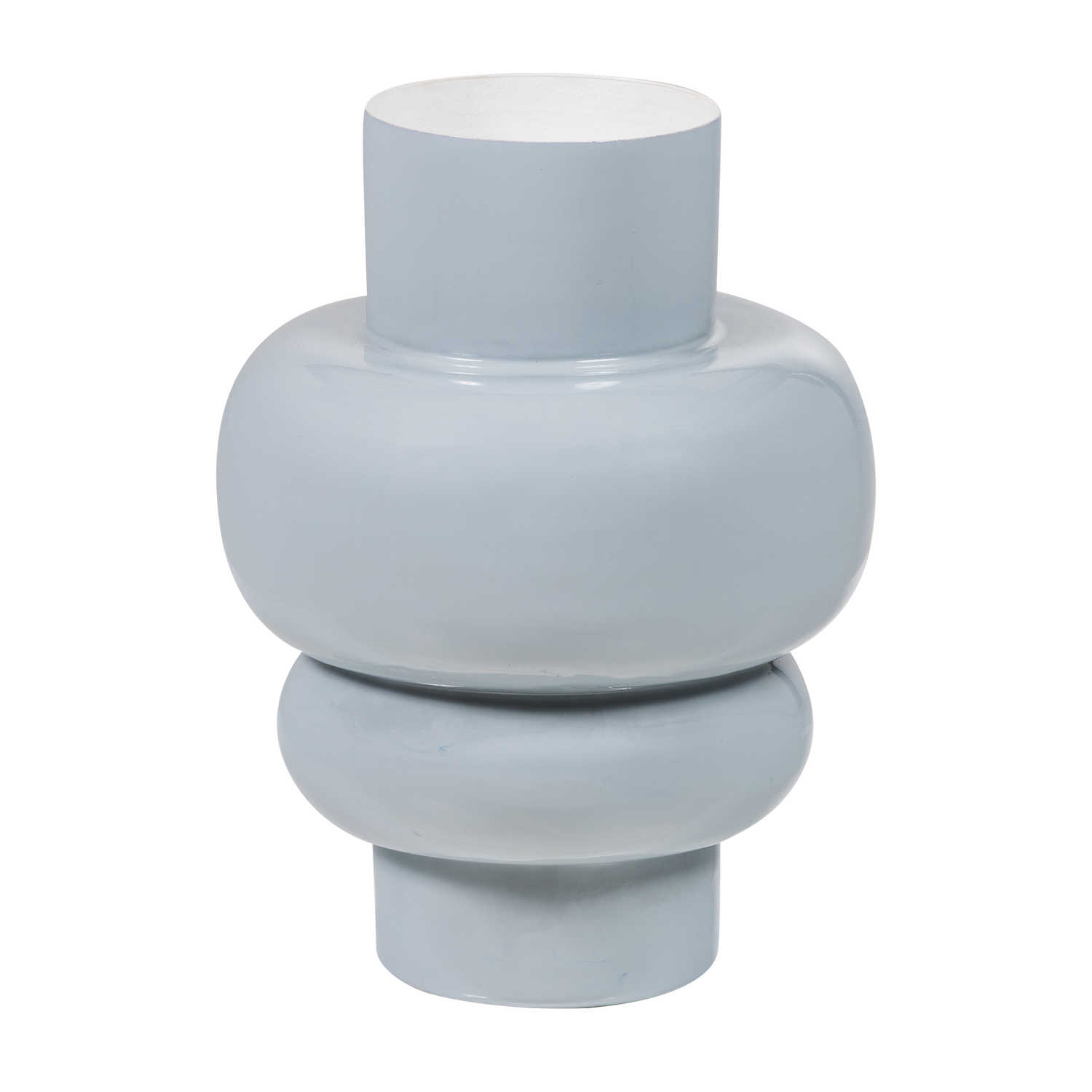 AURI VASE 27X20 CM METALL HOCHGLANZ HELLGRAU 377803-L