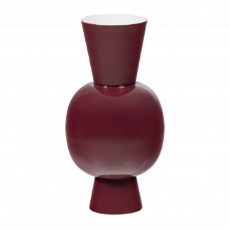 AURI VASE 38X20 CM METALL HOCHGLANZ WEINROT 377804-R