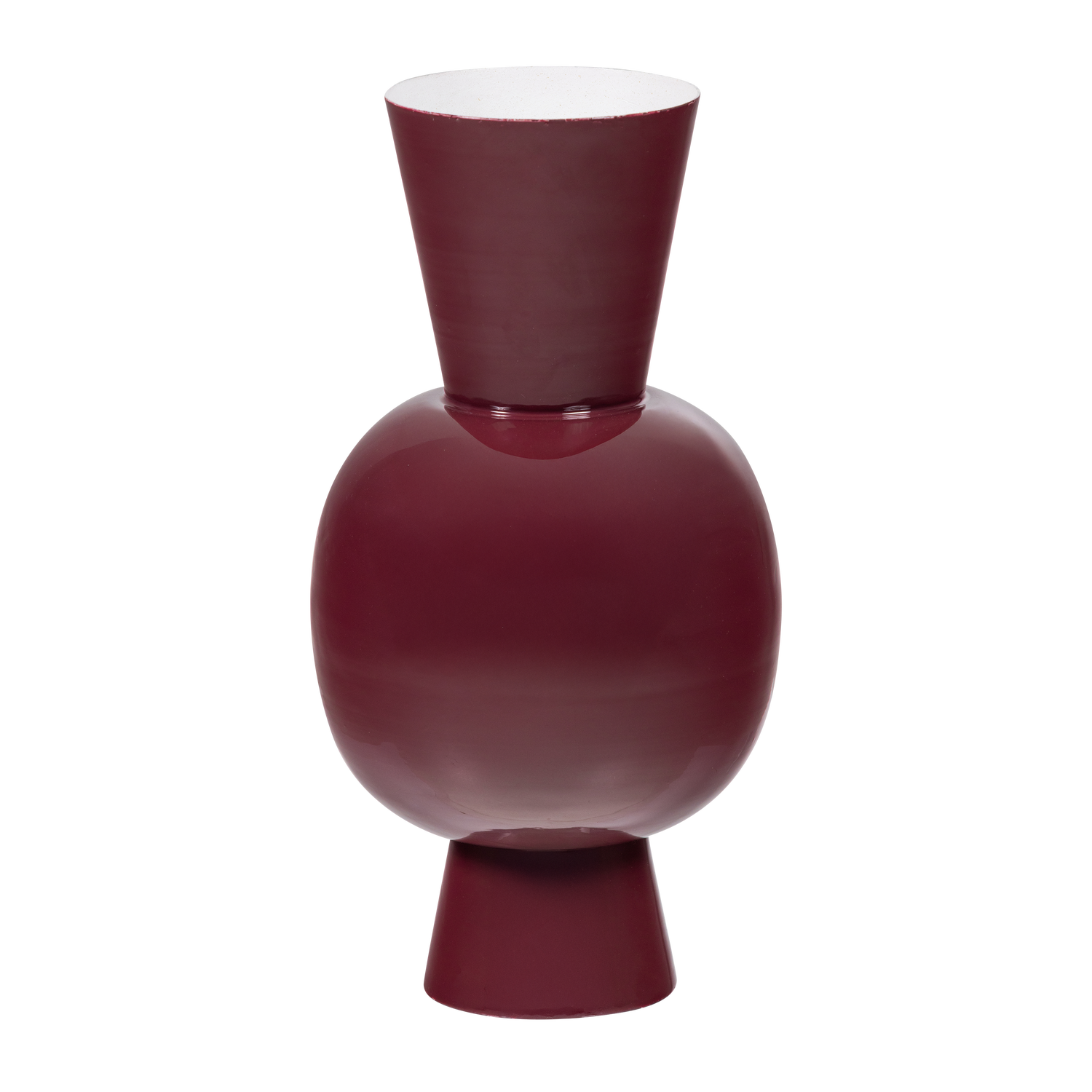 AURI VASE 38X20 CM METALL HOCHGLANZ WEINROT 377804-R