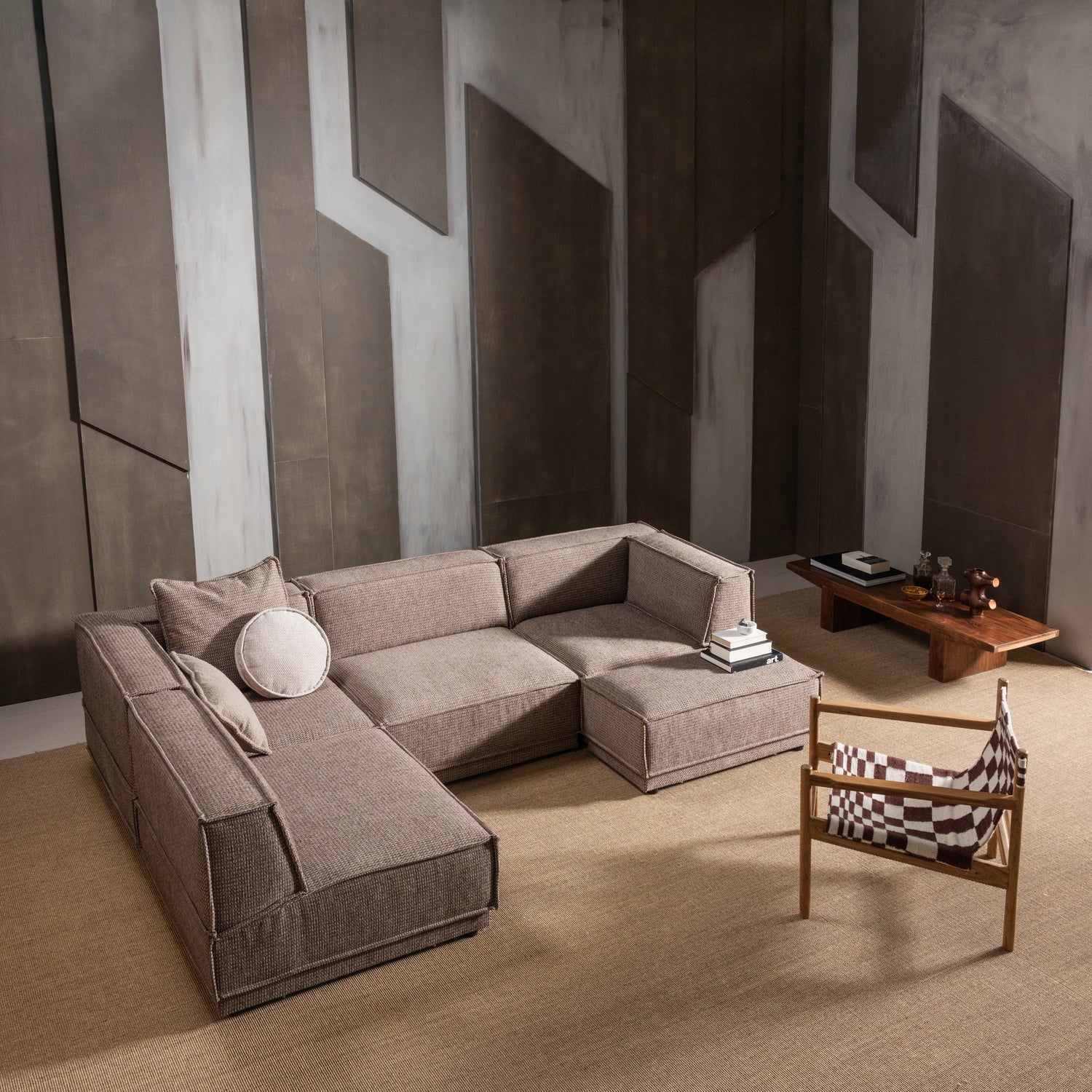 ZANO SESSEL HOLZ BRAUN MIT KELIM-SITZFLACHE NATUR 377837-B – Bild 3