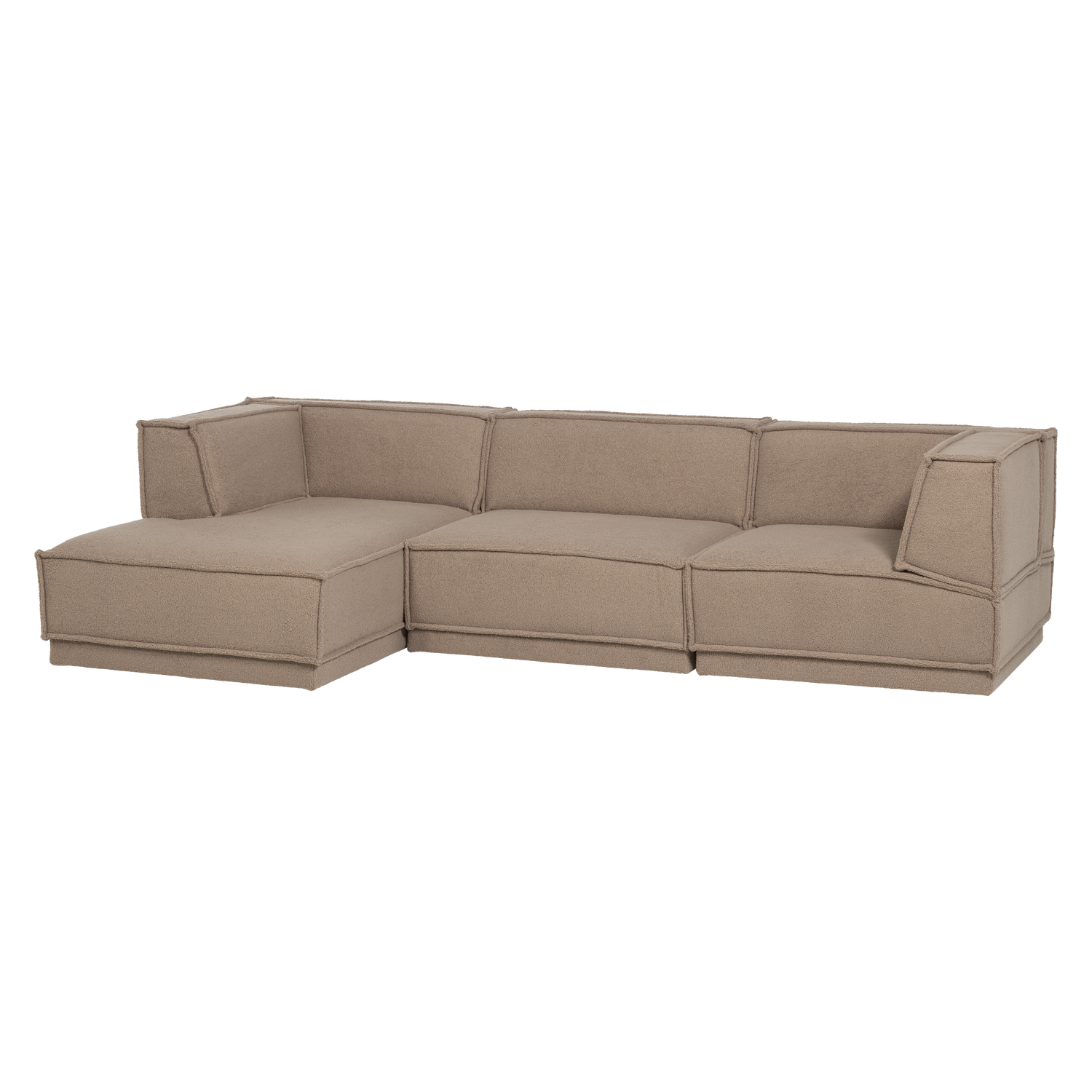 MANU CHAISE LONGUE SOFA LINKS TEDDY TAUPE [fsc] 377860-TT