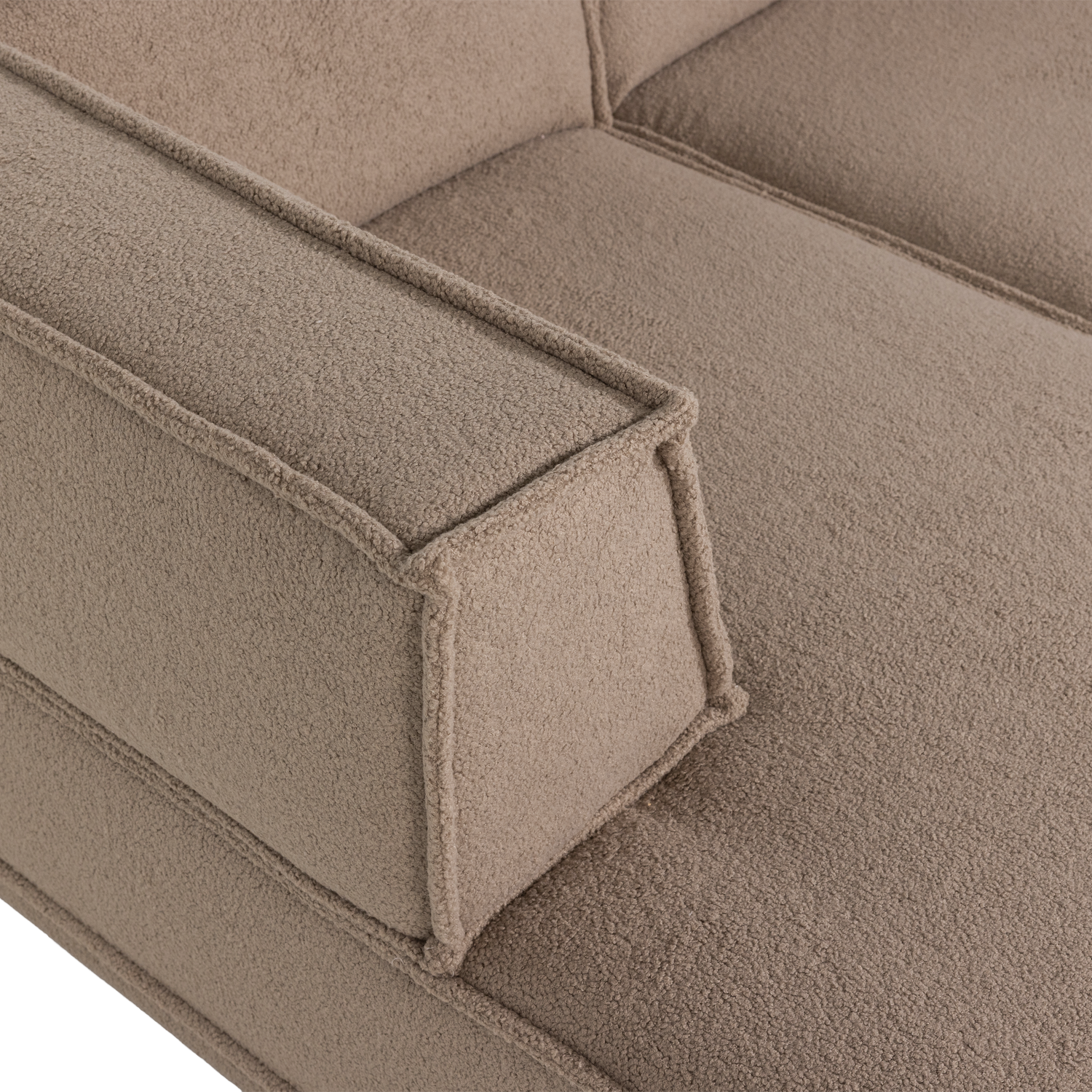 MANU CHAISE LONGUE SOFA LINKS TEDDY TAUPE [fsc] 377860-TT – Bild 5