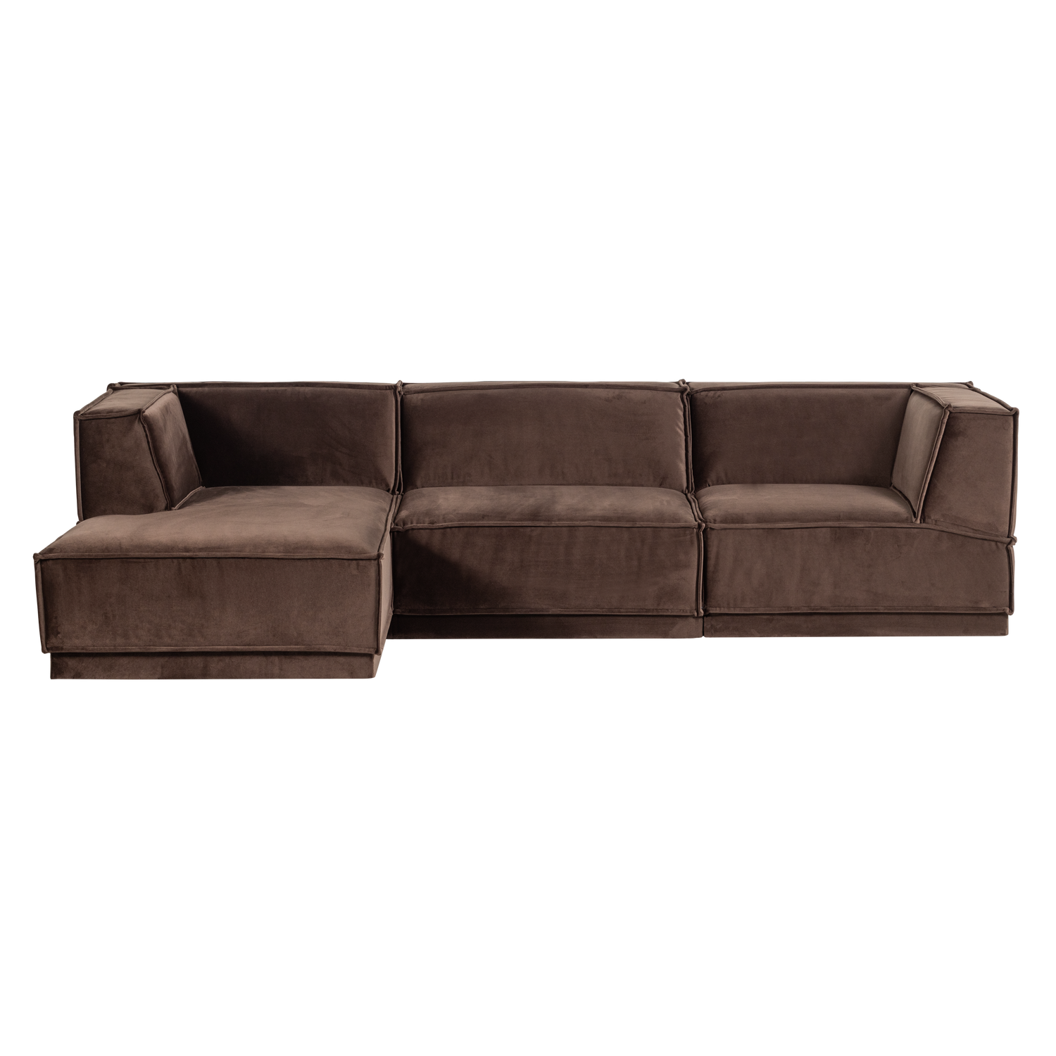 MANU CHAISE LONGUE SOFA LINKS VELVET BRAUN [fsc] 377860-VB – Bild 4