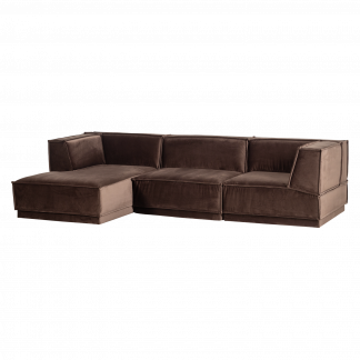 MANU CHAISE LONGUE SOFA LINKS VELVET BRAUN [fsc] 377860-VB