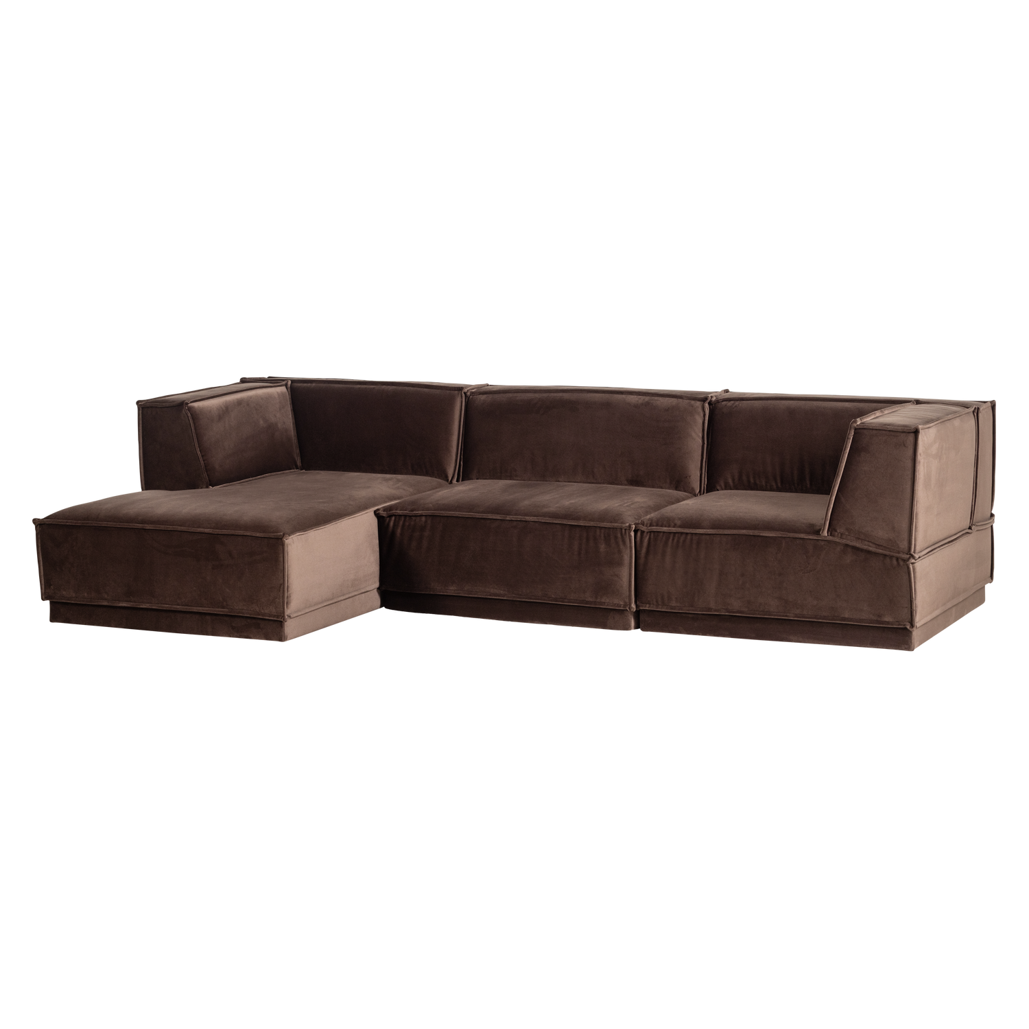 MANU CHAISE LONGUE SOFA LINKS VELVET BRAUN [fsc] 377860-VB