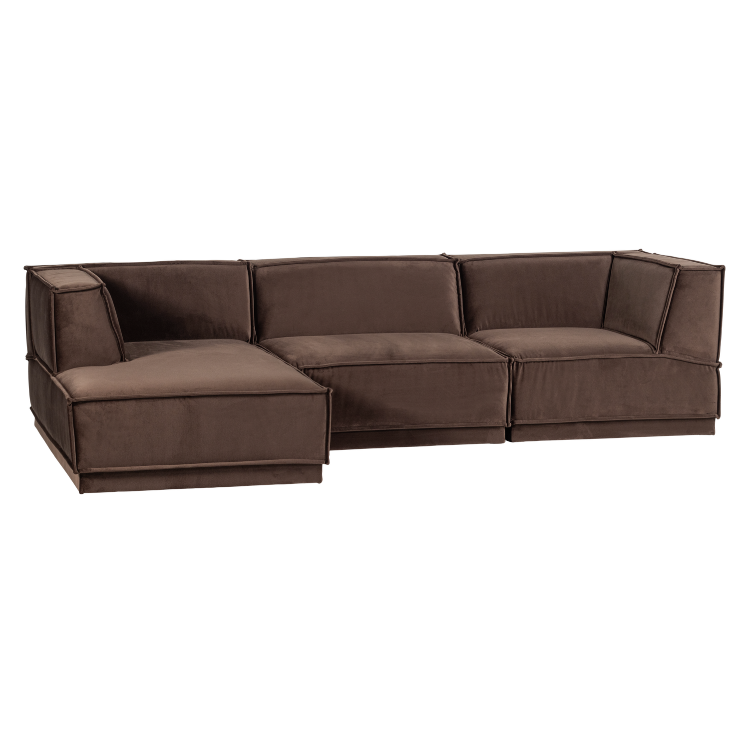MANU CHAISE LONGUE SOFA LINKS VELVET BRAUN [fsc] 377860-VB – Bild 5