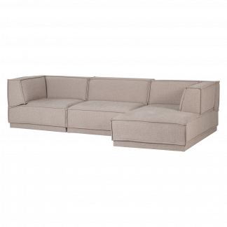 MANU CHAISE LONGUE SOFA RECHTS GROB CHENILLE NATUR [fsc] 377861-CN