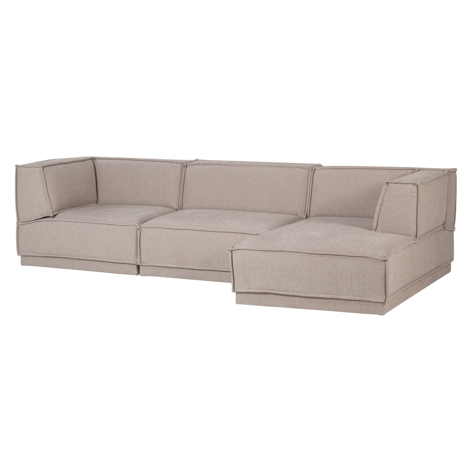 MANU CHAISE LONGUE SOFA RECHTS GROB CHENILLE NATUR [fsc] 377861-CN