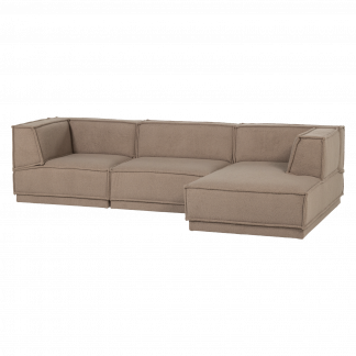 MANU CHAISE LONGUE SOFA RECHTS TEDDY TAUPE [fsc] 377861-TT