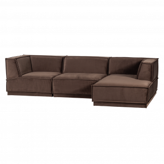 MANU CHAISE LONGUE SOFA RECHTS VELVET BRAUN [fsc] 377861-VB