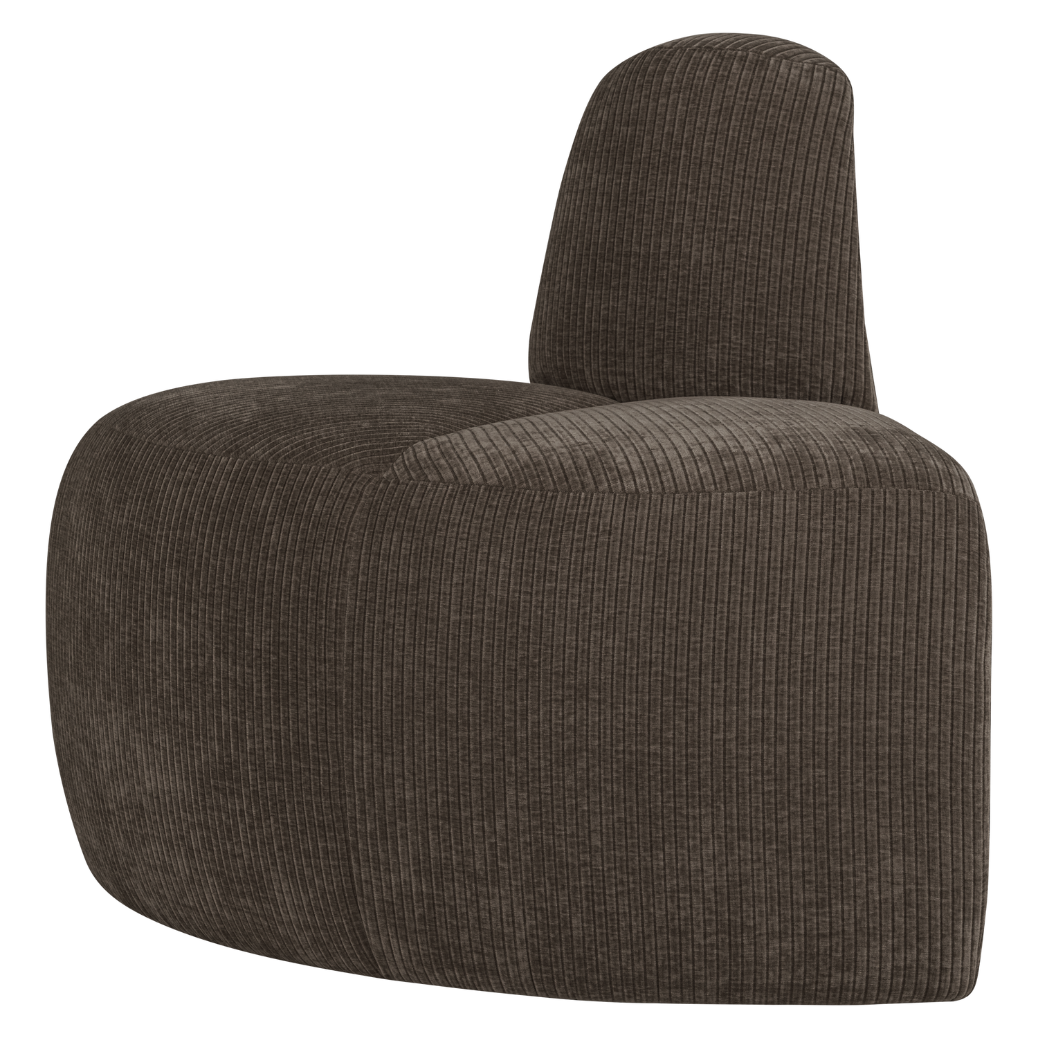 MOJO ESSBANK ECK RUND MIT RUCKENLEHNE GERIPPTER BRAUN [fsc] 377901-B