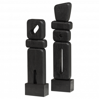 ELON SKULPTUR ORNAMENTS HOLZ BRAUN - 2ER SET 377943-Z