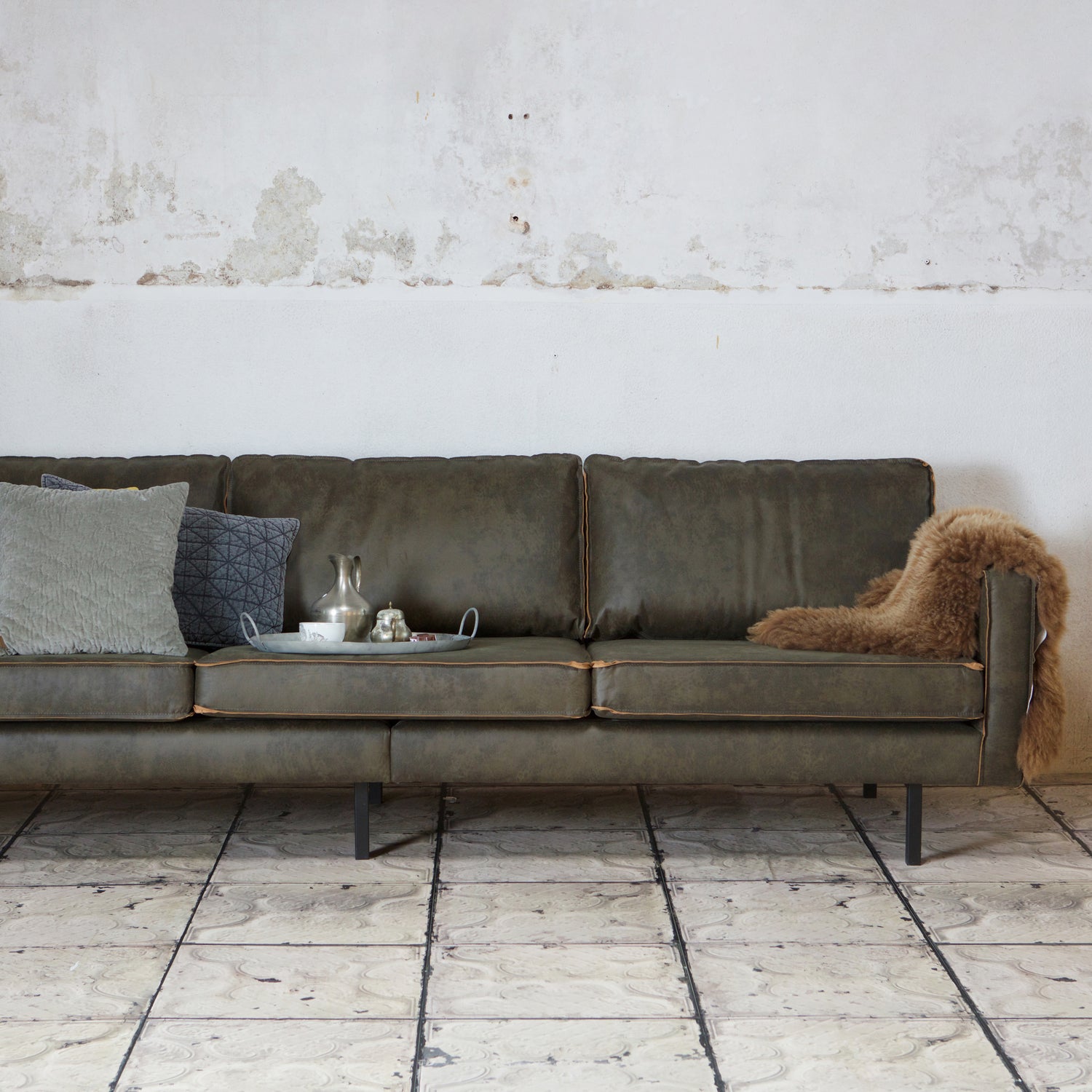 RODEO 3-SITZER SOFA ECOLEDER ARMY 378618-A – Bild 2