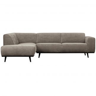 STATEMENT ECKBANK LINKEN GERIPPTER STOFF KLEI GRAU 378652-L