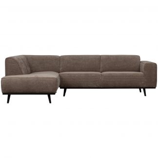 STATEMENT ECKBANK LINKEN GERIPPTER STOFF TAUPE 378652-T