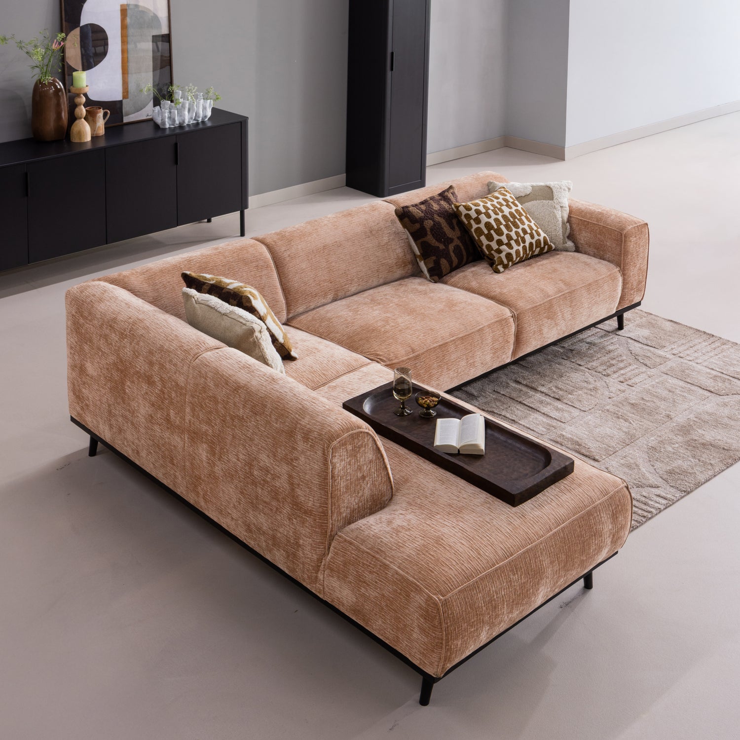 STATEMENT ECKBANK LINKEN CHENILLE VELVET PFIRSICH ROSA 378652-VP – Bild 3