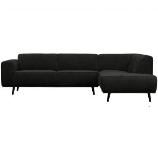 STATEMENT ECKBANK RECHTS GERIPPTER STOFF GRAFIT GRAU 378655-G