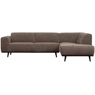 STATEMENT ECKBANK RECHTS GERIPPTER STOFF TAUPE 378655-T