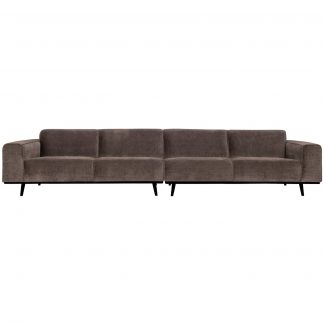 STATEMENT XL 4-SITZER 372 CM GERIPPTER STOFF TAUPE 378656-T