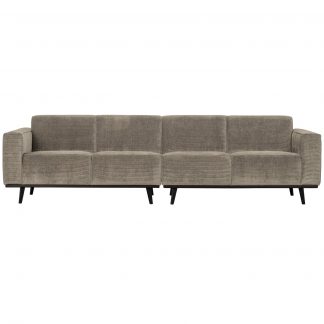 STATEMENT 4-SITZER 280 CM GERIPPTER STOFF KLEI GRAU 378657-L