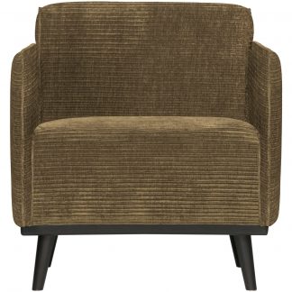 STATEMENT ARM CHAIR GERIPPTER STOFF OLIV GRUN 378670-R