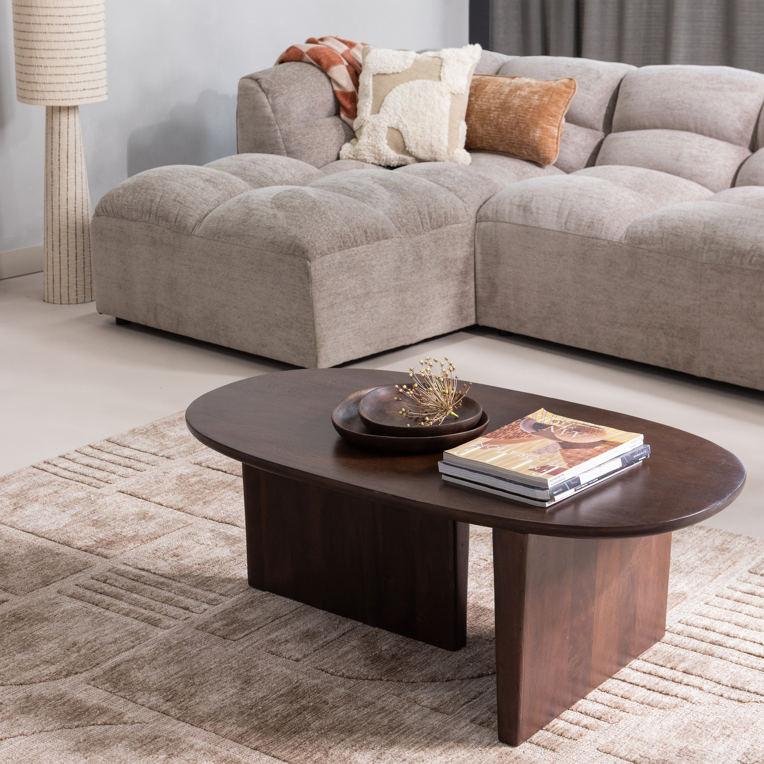 LOVI TEPPICH POLYESTER BAUMWOLLE TAUPE 170x240CM 377625-T – Bild 3