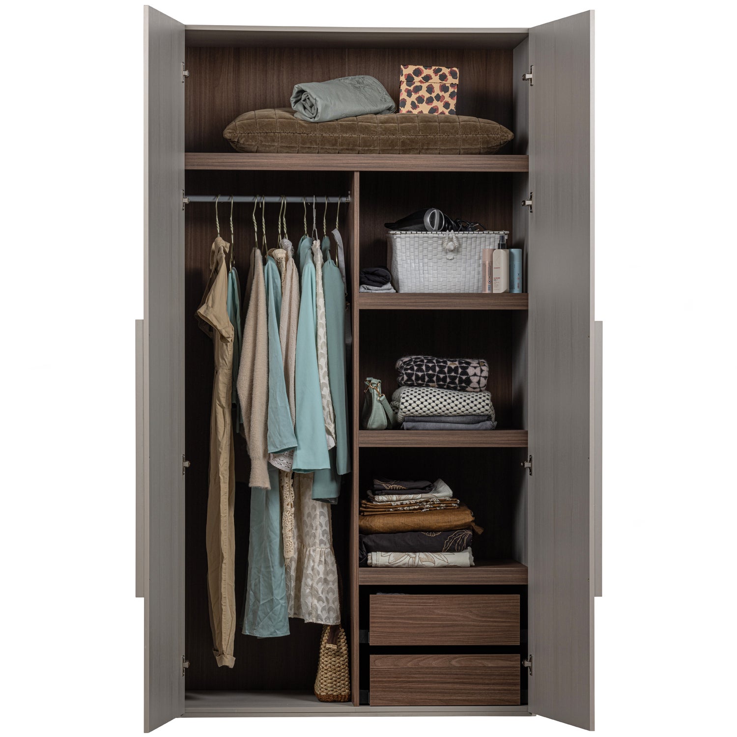 RENS 2-TURIG SCHRANK LANGES GRIFF WALNUSSE PEBBLE GREY [fsc] 379570-G – Bild 6