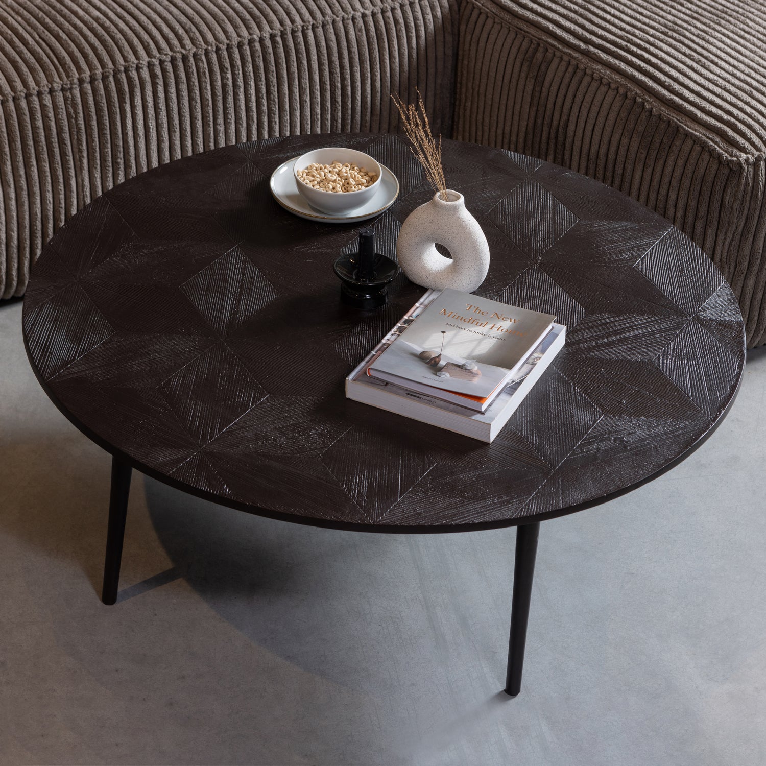 BEAN ECKBANK RECHTS GERIPPTER STOFF MUD 375694-RM – Bild 3
