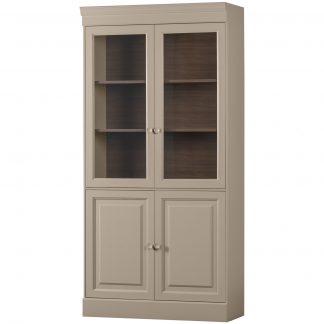 CHOW 4-DRS VITRINE SCHRANK KIEFER DAKARGRAU [fsc] 400462-DG