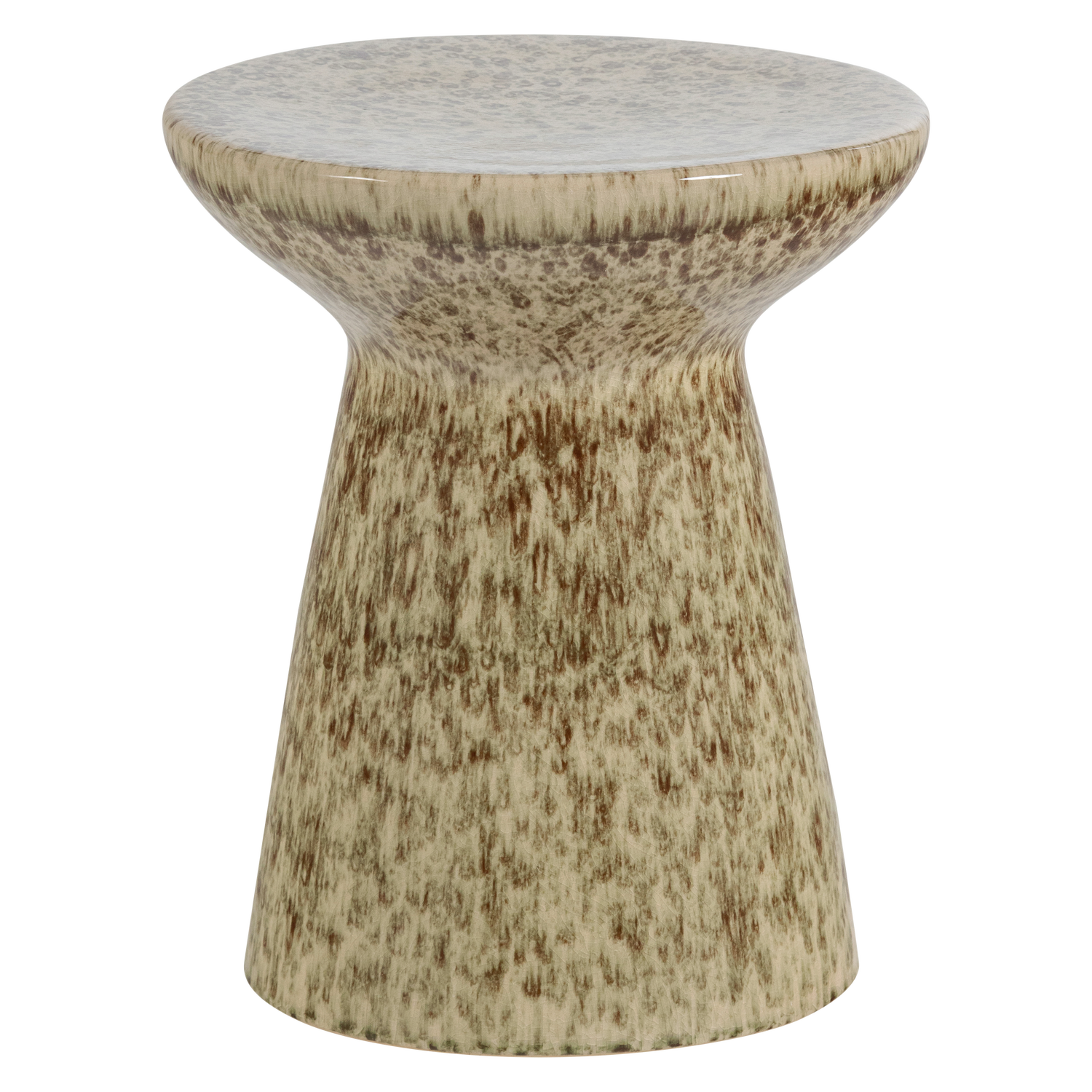 FLECK BEISTELLTISCH 43XO35 CM KERAMIK HELLBRAUN MELANGE 400556-LM