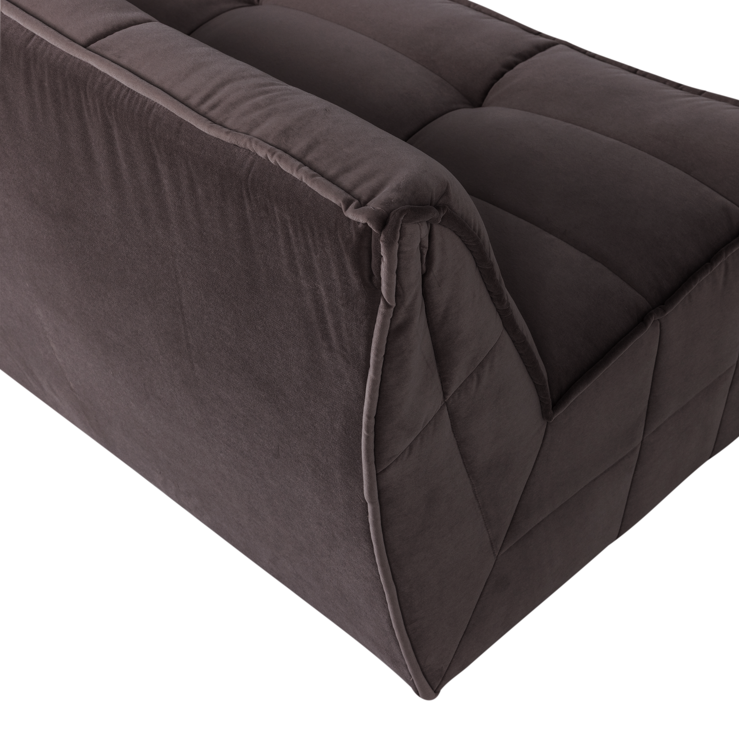 CLUSTER 3-SITZER SOFA SAMT SCHOKOLADEN BRAUN 400557-CB – Bild 5