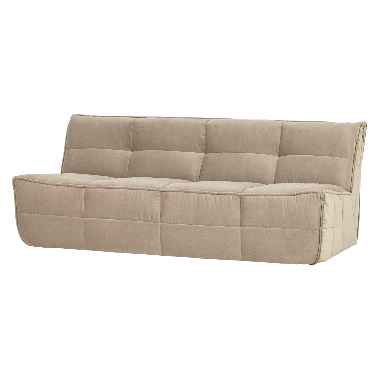 CLUSTER 3-SITZER SOFA SAMT SOFT BEIGE 400557-ZB