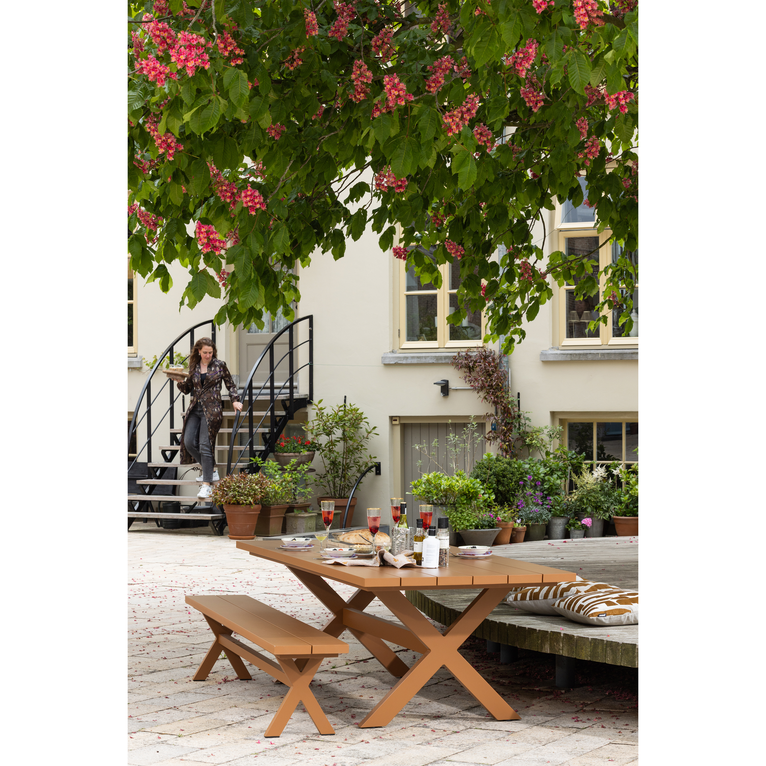 DELTA PICKNICK GARTEN ALUMINIUM TERRA 220x100CM 500030-T – Bild 3