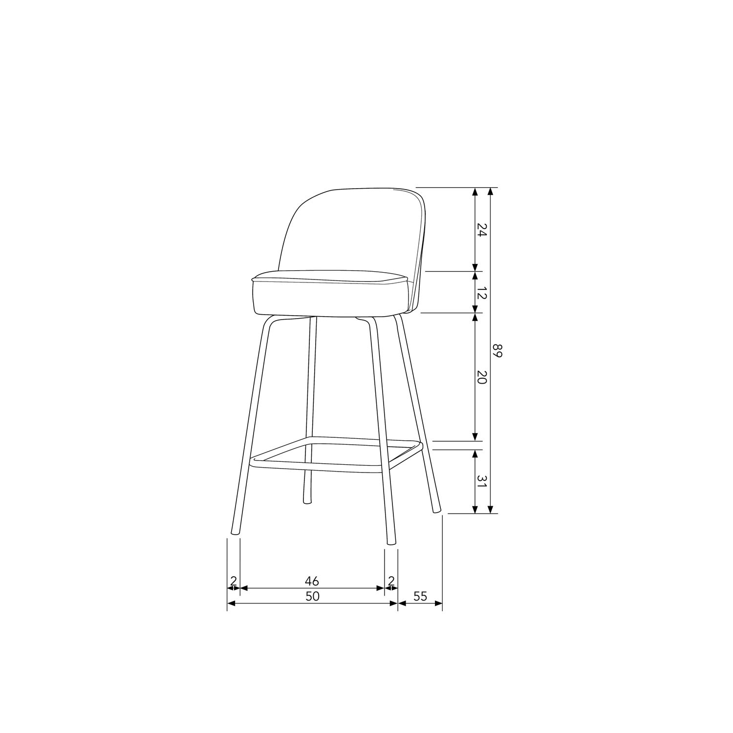 VOGUE BARHOCKER 65CM SAMT HONIGGELB 800294-G – Bild 3