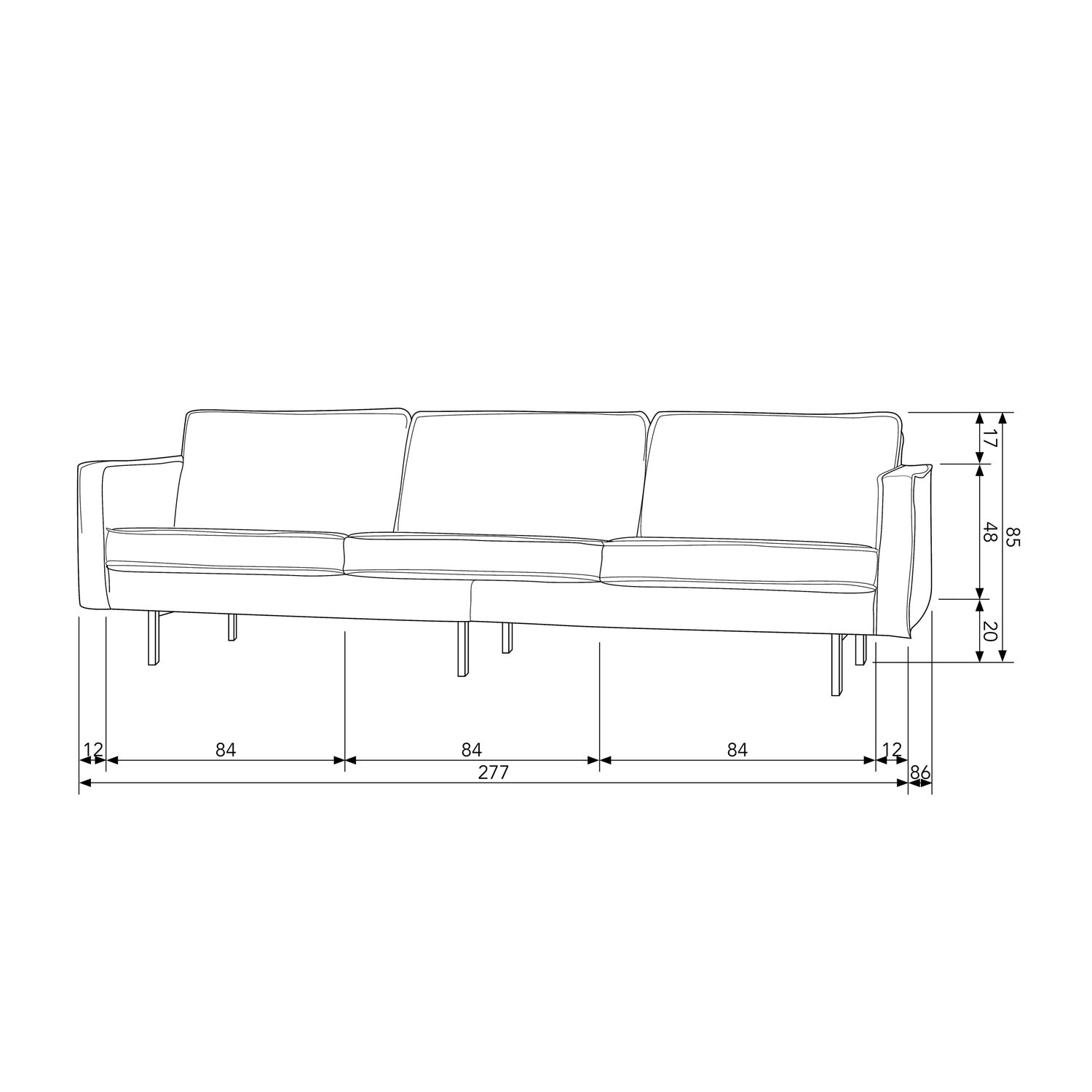 RODEO SOFA 3-SITZER BOUCLE NATUR 800543-NA – Bild 9
