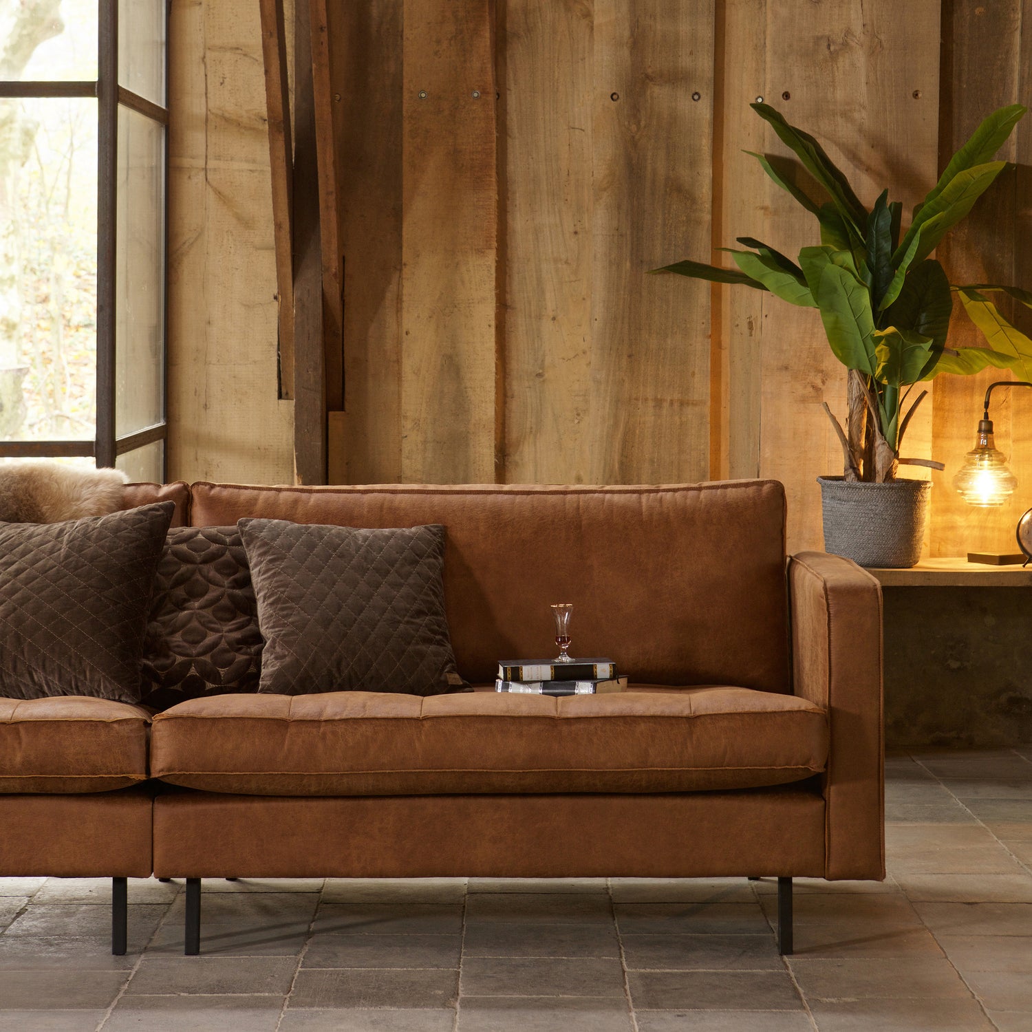 RODEO CLASSIC SOFA 3-SITZER ECOLEDER COGNAC 800576-C – Bild 2