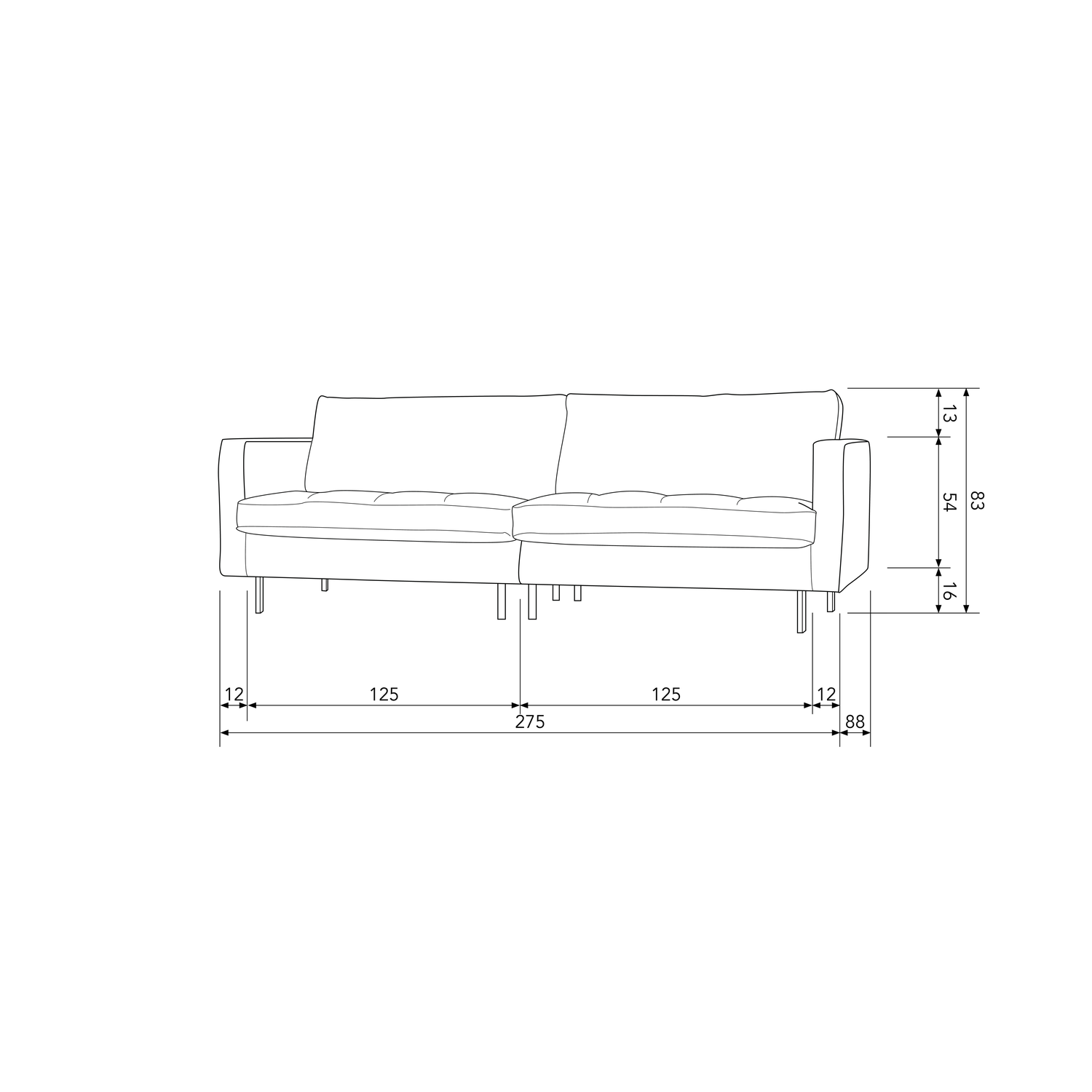 RODEO CLASSIC 3-SITZER SOFA VELVET ROST 800576-126 – Bild 6