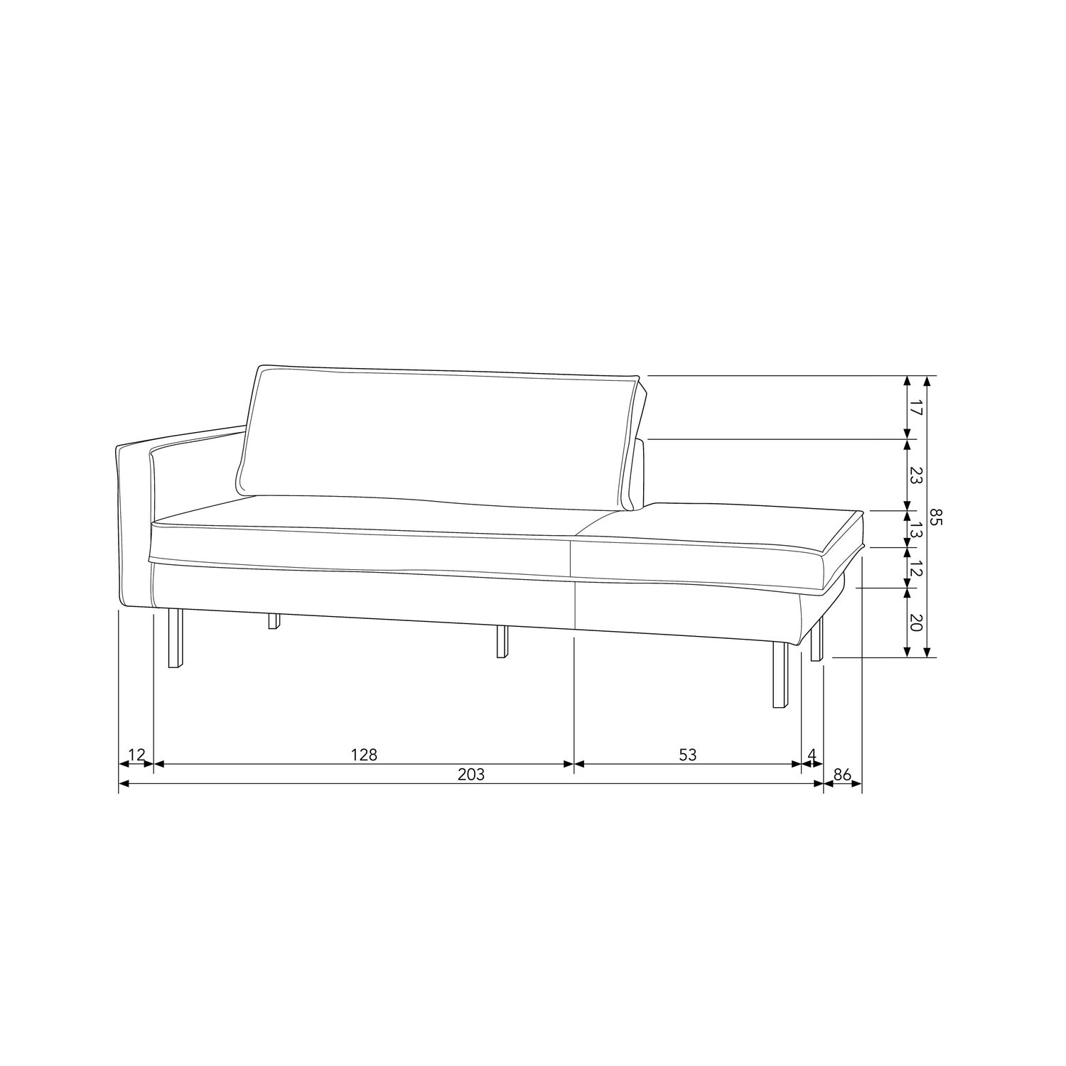RODEO DAYBED LINKS VELVET BLAU 800743-45 – Bild 3