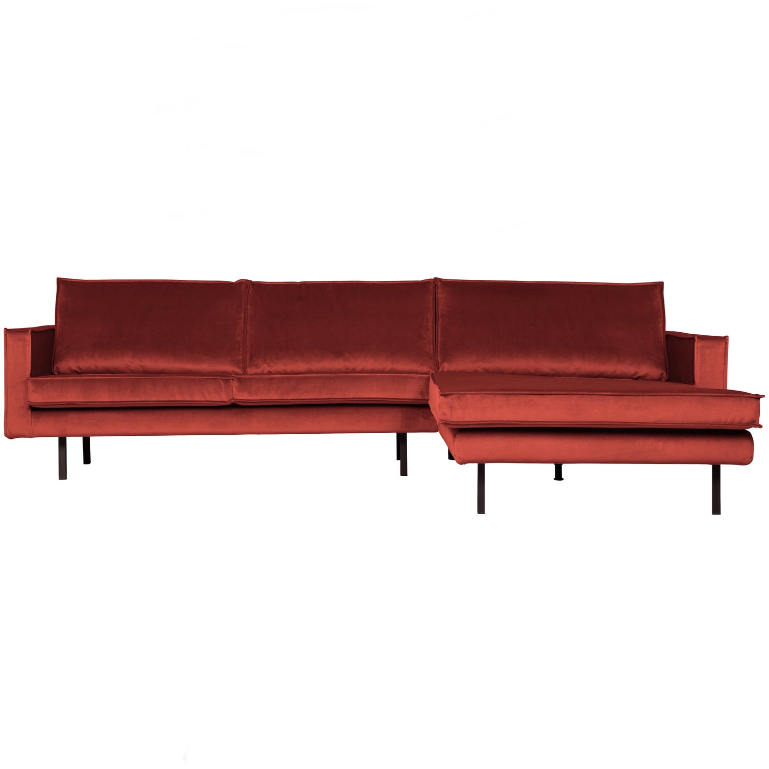 RODEO CHAISE LONGUE RECHTS VELVET KASTANIE BRAUN 800902-205