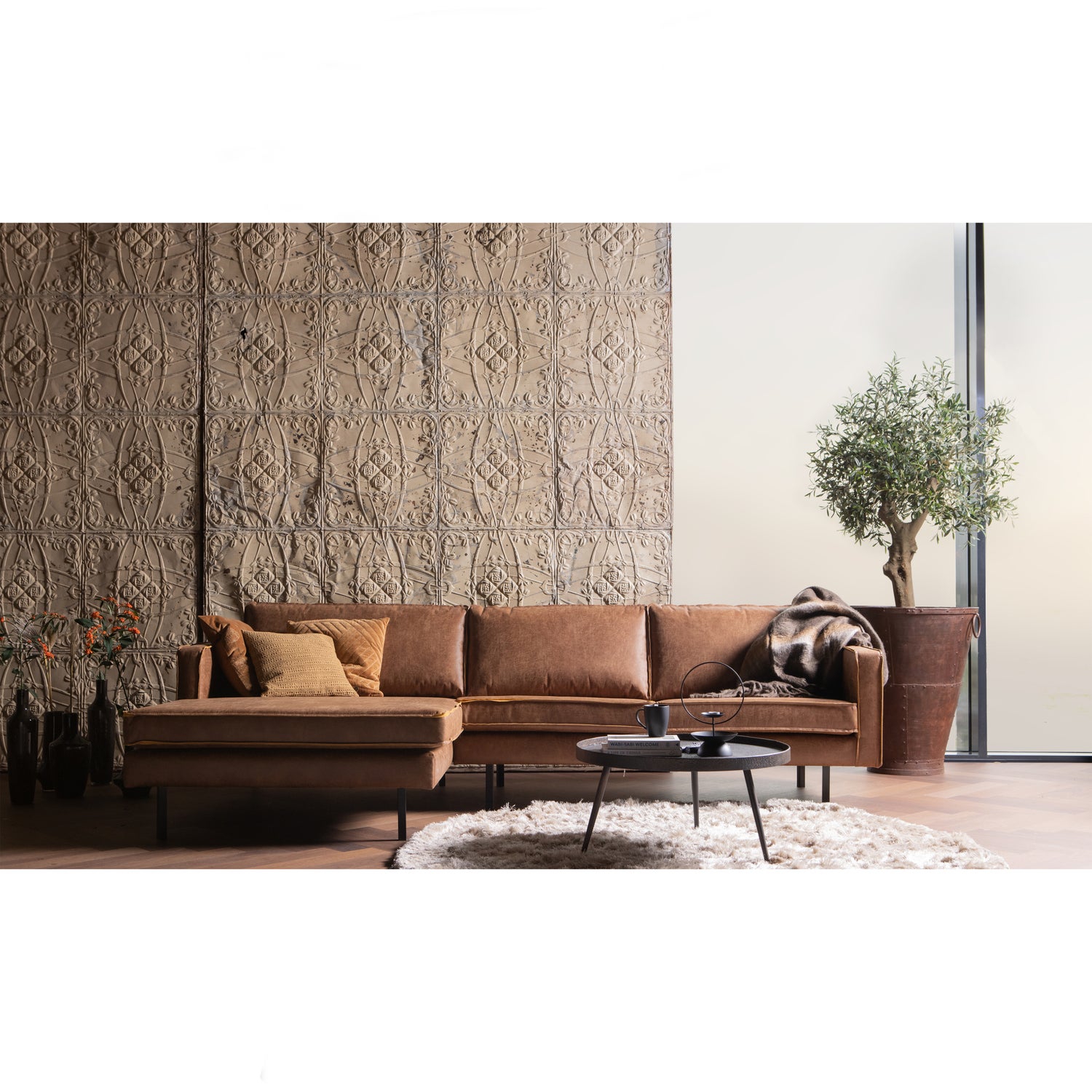 RODEO CHAISE LONGUE LINKEN ECOLEDER COGNAC 800905-B – Bild 3
